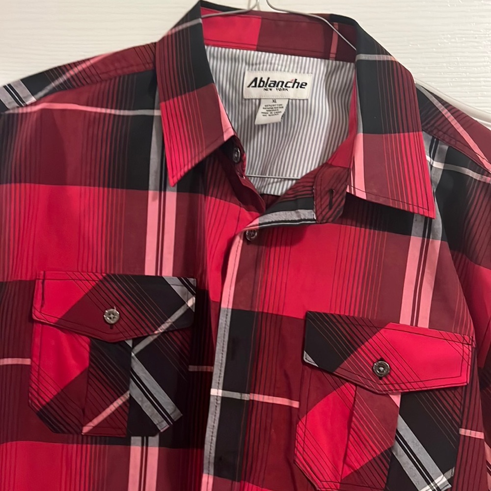 Ablanche Red Plaid Short Sleeve Shirt